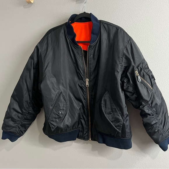 Vintage 70’s Elk‎ Mont MA-1 flight jacket size L black and orange. Ribbed collar - Picture 15 of 15